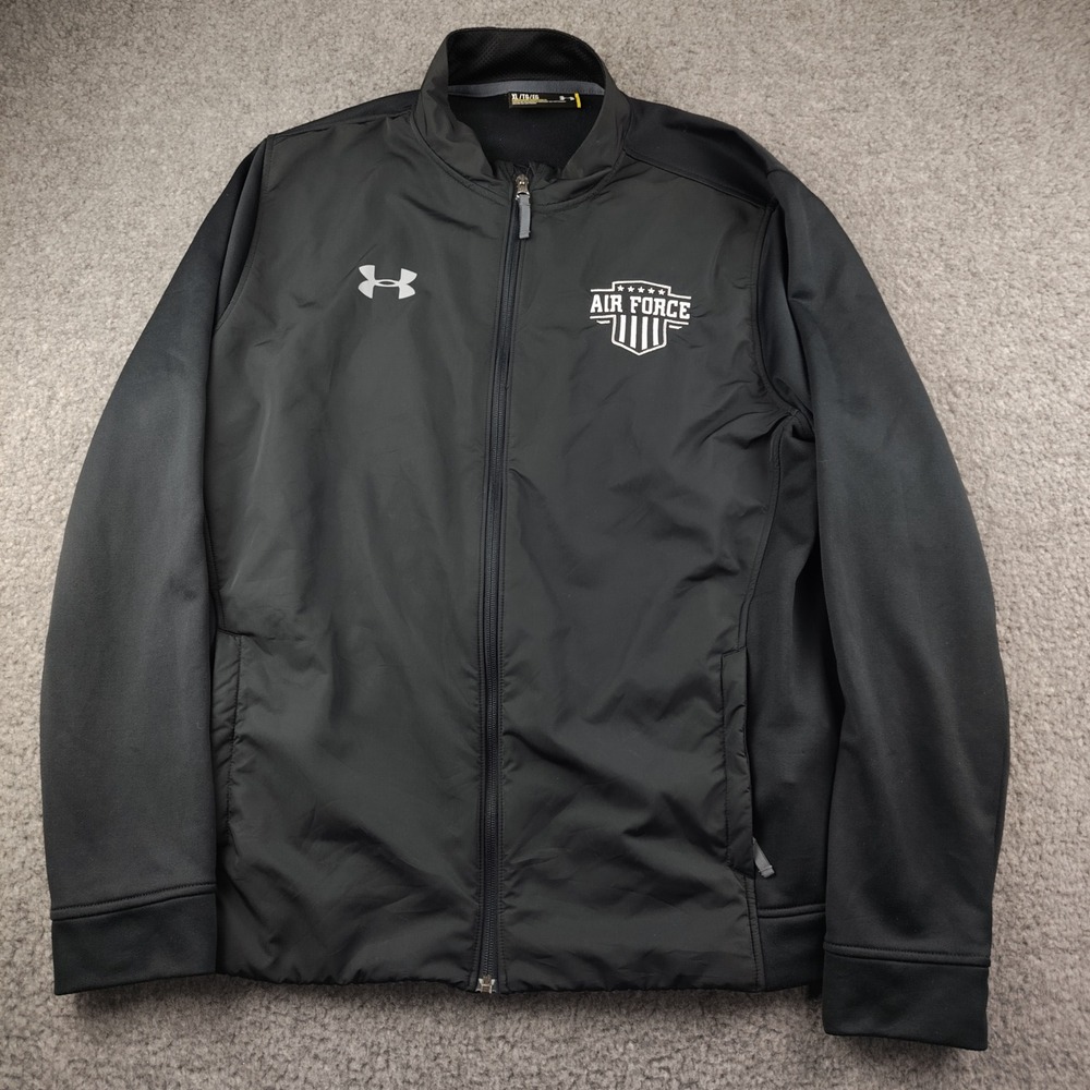 Under Armour Jacket Mens XL Air Force ColdGear Black Full Zip